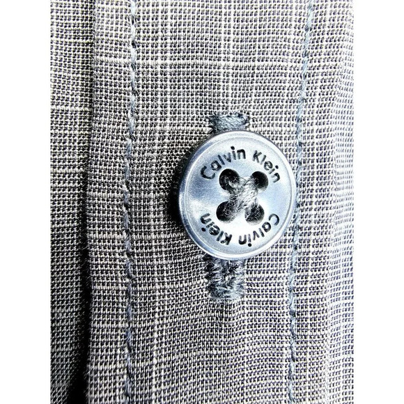 Calvin Klein Slim Fit Size Large Men's Charcoal Gray Elbow Buttons L/S Shirt NWT - Picture 10 of 13
